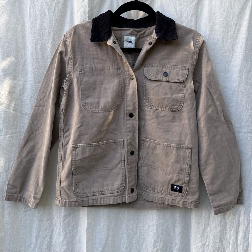 Vans Jacket  Khaki Drill Chore Coat Corduroy Collar Workwear XS